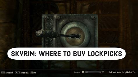 You can <b>buy</b> <b>Lockpicks</b> from most Vendors across <b>Skyrim</b>. . Buying lockpicks skyrim